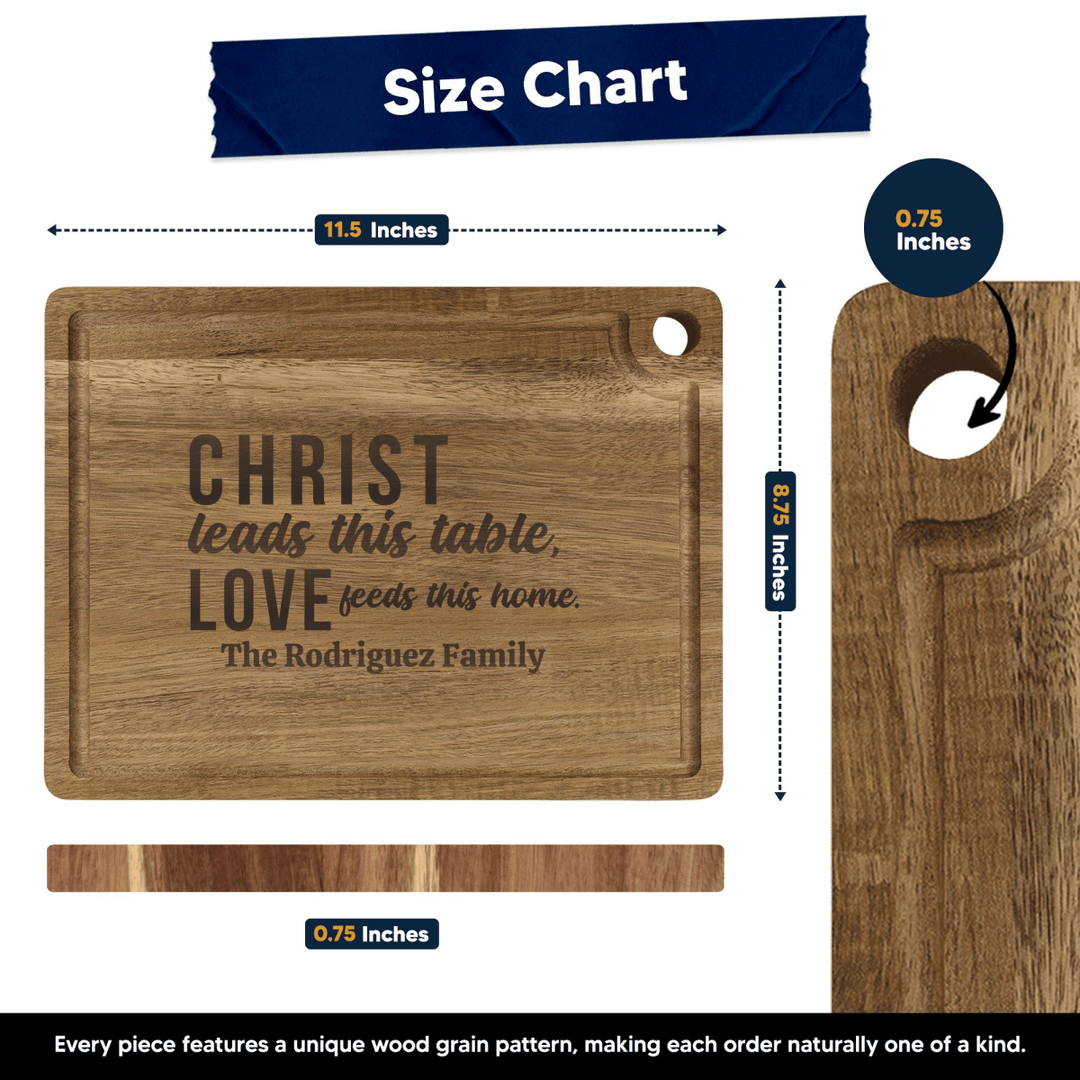 Personalized Cutting Board – Christ Leads This Table - Shepherds Shelf