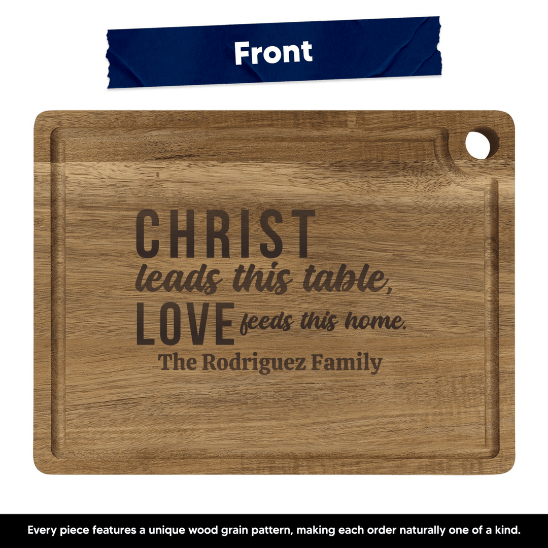 Personalized Cutting Board – Christ Leads This Table - Shepherds Shelf