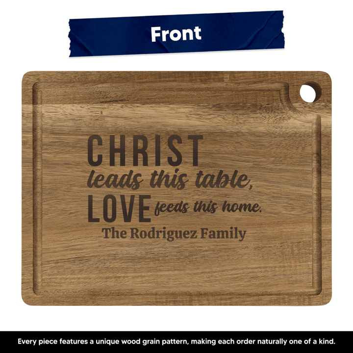 Personalized Cutting Board – Christ Leads This Table - Shepherds Shelf