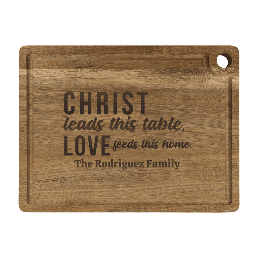 Personalized Cutting Board – Christ Leads This Table - Shepherds Shelf