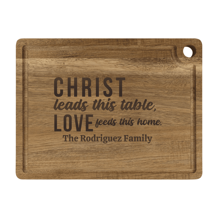 Personalized Cutting Board – Christ Leads This Table - Shepherds Shelf