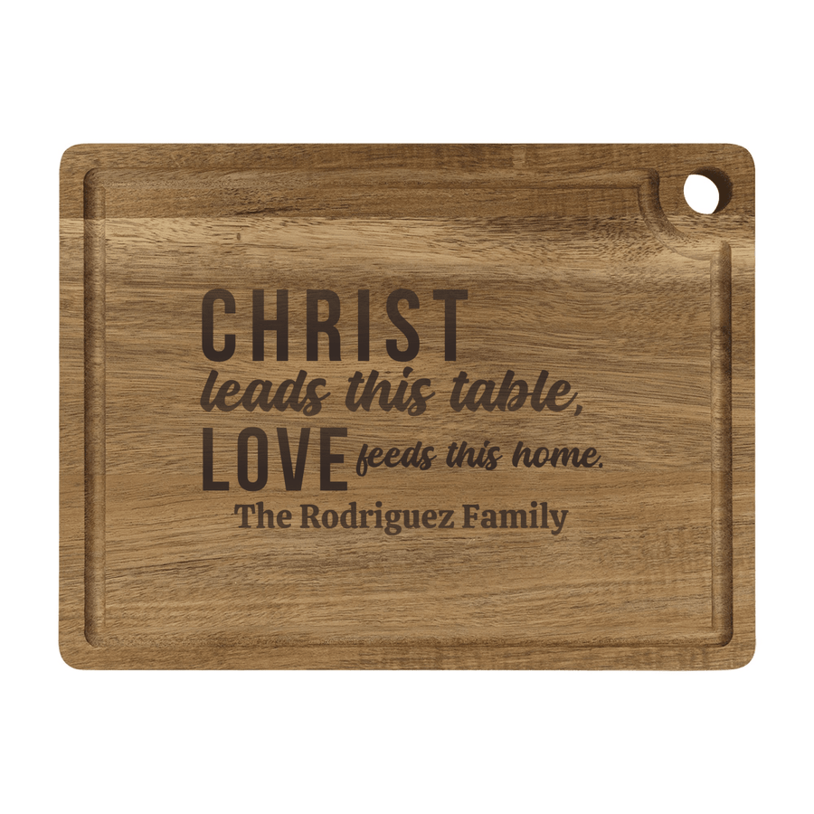Personalized Cutting Board – Christ Leads This Table - Shepherds Shelf