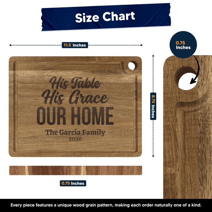 Personalized Cutting Board – His Grace - Shepherds Shelf