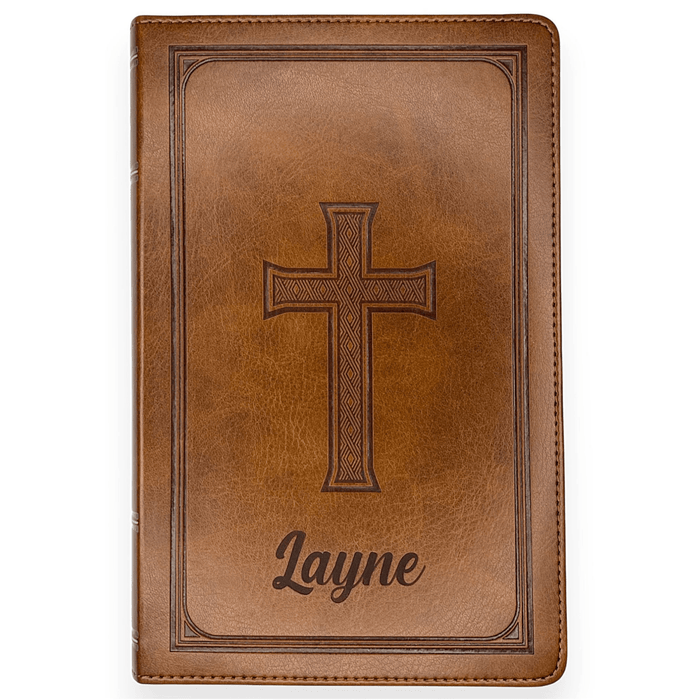 KJV Honey Brown Standard Size Deluxe Holy Bible Medium Print