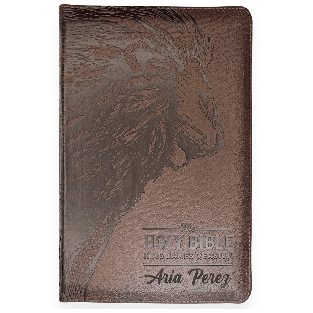 KJV Walnut Brown Standard Size Deluxe Holy Bible Medium Print