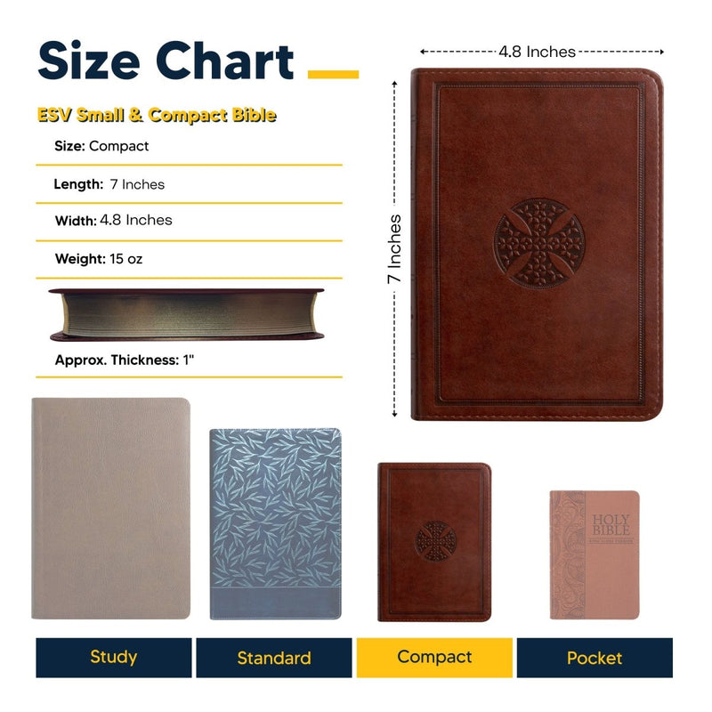 ESV Brown Compact Size Holy Bible Medium Print