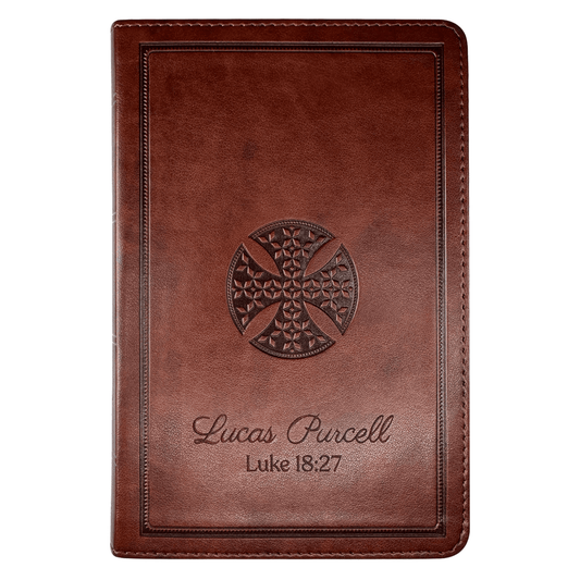 Personalized ESV Compact Bible English Standard Version Faux Leather Holy Bible Medium Print and Red Letter Edition Brown | Shepherds Shelf - Shepherds Shelf