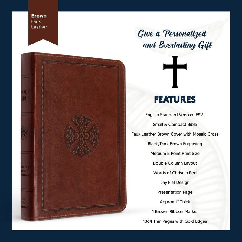 ESV Brown Compact Size Holy Bible Medium Print