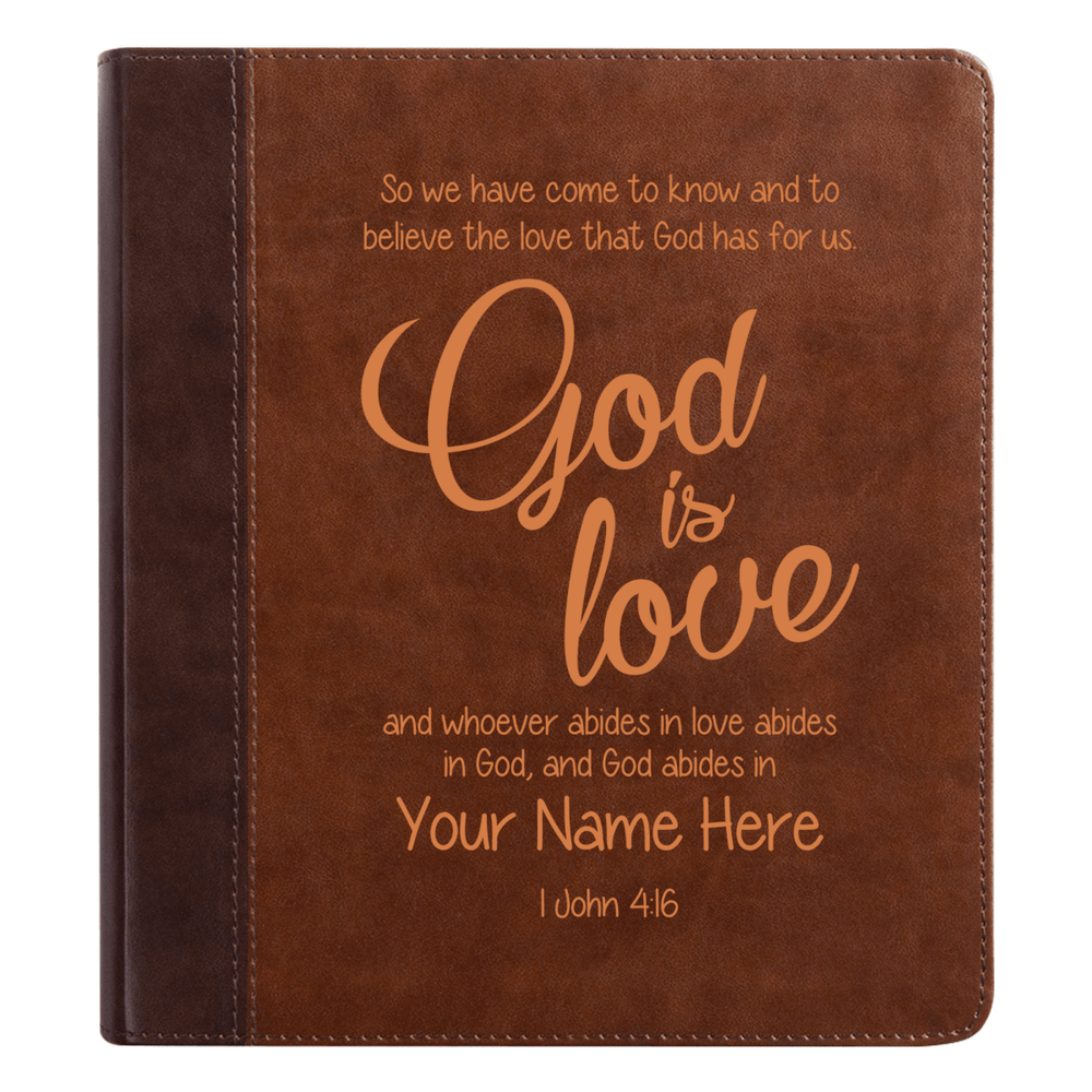 ESV Double Column Faux Leather Classic Study Bible |  with Full Cover 1 John 4:16 Bible Verse and Name| Gift for Christian & Religious Celebrations Small Print | Shepherds Shelf