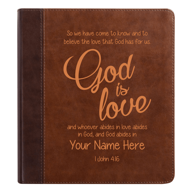 ESV Double Column Faux Leather Classic Study Bible |  with Full Cover 1 John 4:16 Bible Verse and Name| Gift for Christian & Religious Celebrations Small Print | Shepherds Shelf