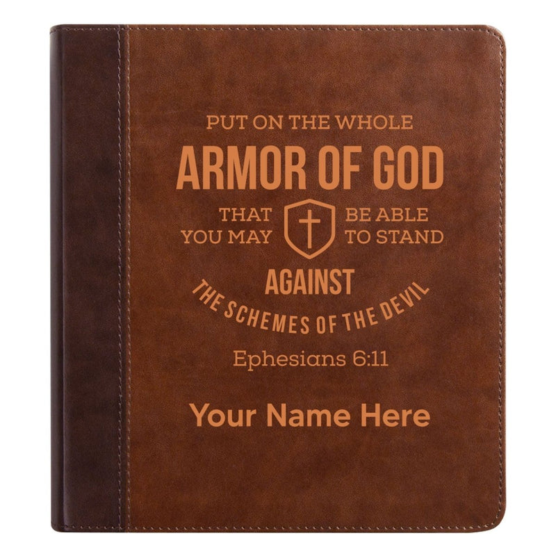 ESV Double Column Faux Leather Classic Study Bible  with Full Cover Ephesians 6:11 Verse For Good and Name Gift for Christian & Religious Celebrations Small Print | Shepherds Shelf