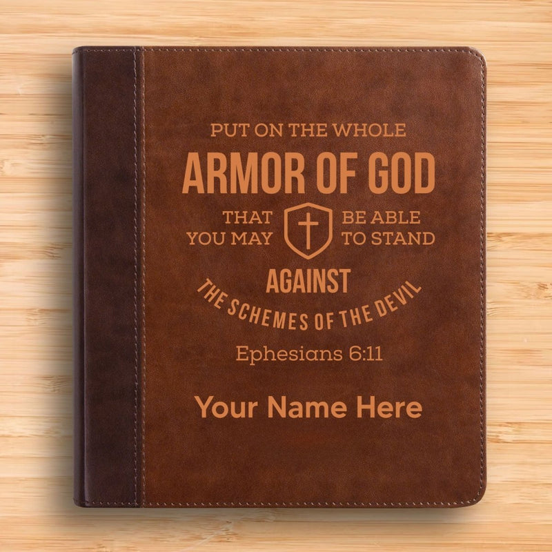 ESV Double Column Faux Leather Classic Study Bible  with Full Cover Ephesians 6:11 Verse For Good and Name Gift for Christian & Religious Celebrations Small Print | Shepherds Shelf