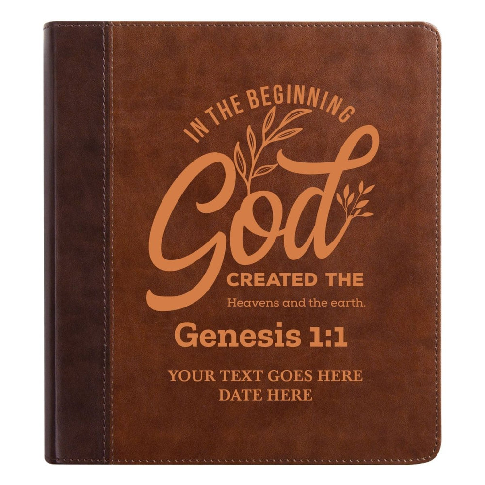 ESV Double Column Faux Leather Classic Study Bible  with Full Cover Genesis 1:1 Verse For Good and Name Gift for Christian & Religious Celebrations Small Print | Shepherds Shelf