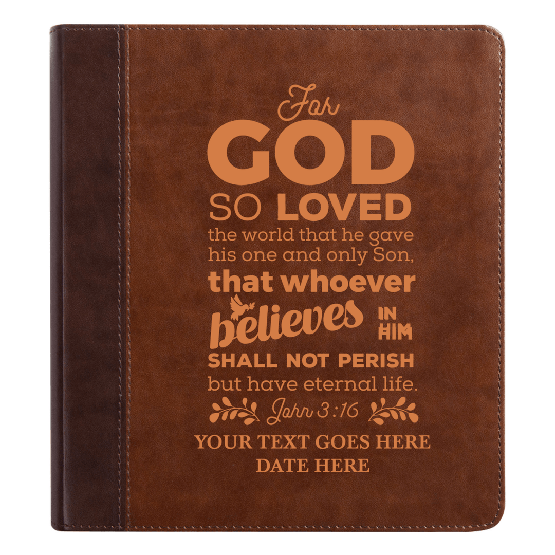 Personalized ESV Double Column Faux Leather Classic Study Bible Custom with Full Cover John 3:16 Bible Verse and Name Gift for Christian & Religious Celebrations Small Print | Shepherds Shelf - Shepherds Shelf