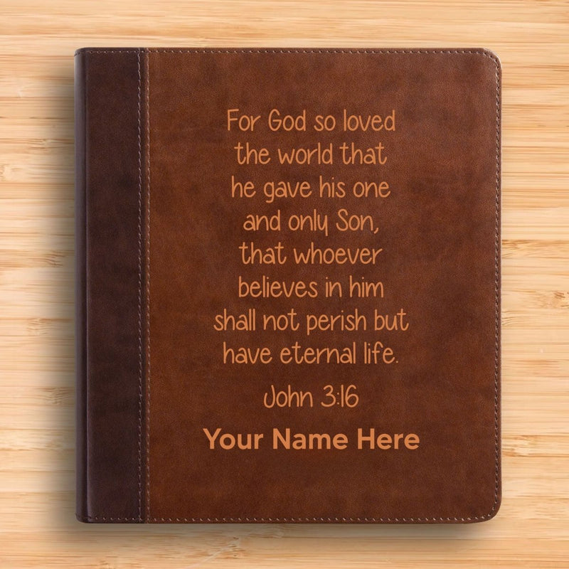 ESV Double Column Faux Leather Classic Study Bible  with Full Cover John 3:16_Study 1 Verse For Good and Name Gift for Christian & Religious Celebrations Small Print | Shepherds Shelf