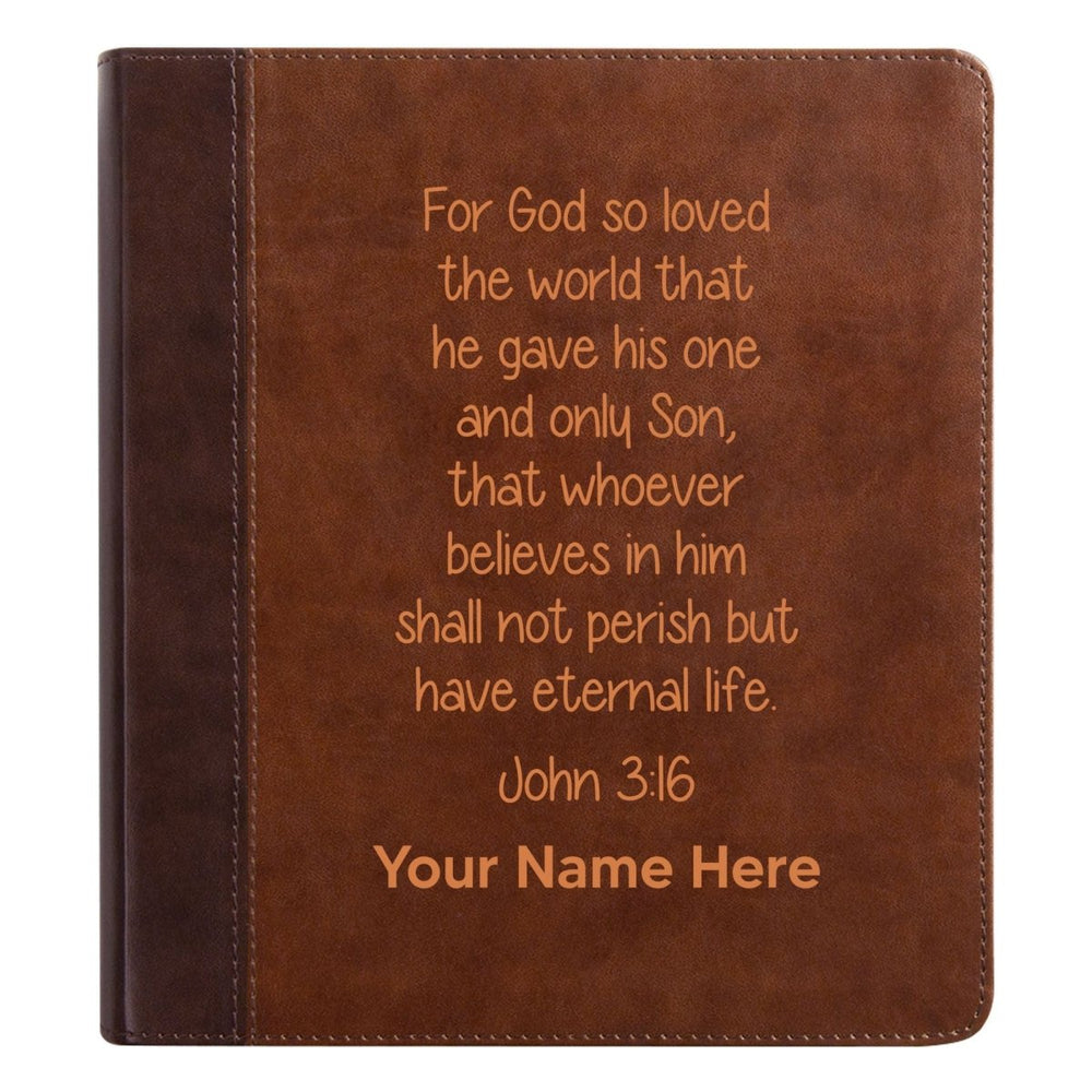 ESV Double Column Faux Leather Classic Study Bible  with Full Cover John 3:16_Study 1 Verse For Good and Name Gift for Christian & Religious Celebrations Small Print | Shepherds Shelf