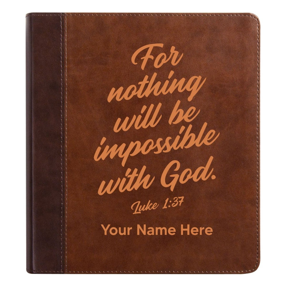 ESV Double Column Faux Leather Classic Study Bible  with Full Cover Luke 1:37 Verse For Good and Name Gift for Christian & Religious Celebrations Small Print | Shepherds Shelf