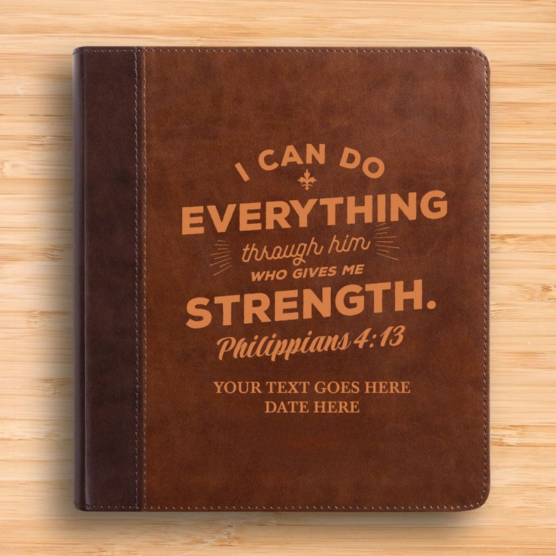 ESV Double Column Faux Leather Classic Study Bible  with Full Cover Philippians 4:13 Verse For Good and Name Gift for Christian & Religious Celebrations Small Print | Shepherds Shelf