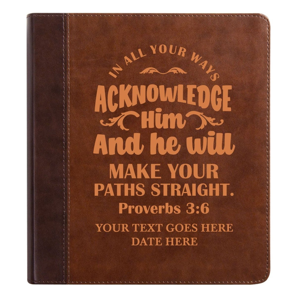 ESV Double Column Faux Leather Classic Study Bible  with Full Cover Proverbs 3:6 Verse For Good and Name Gift for Christian & Religious Celebrations Small Print | Shepherds Shelf