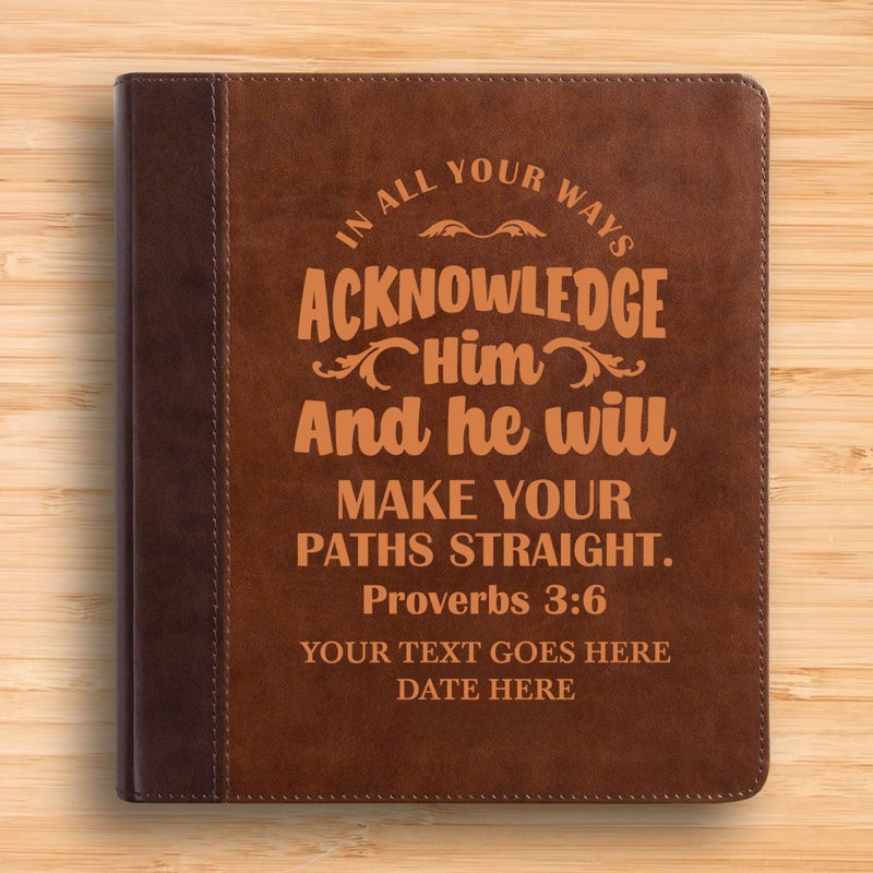 ESV Double Column Faux Leather Classic Study Bible  with Full Cover Proverbs 3:6 Verse For Good and Name Gift for Christian & Religious Celebrations Small Print | Shepherds Shelf