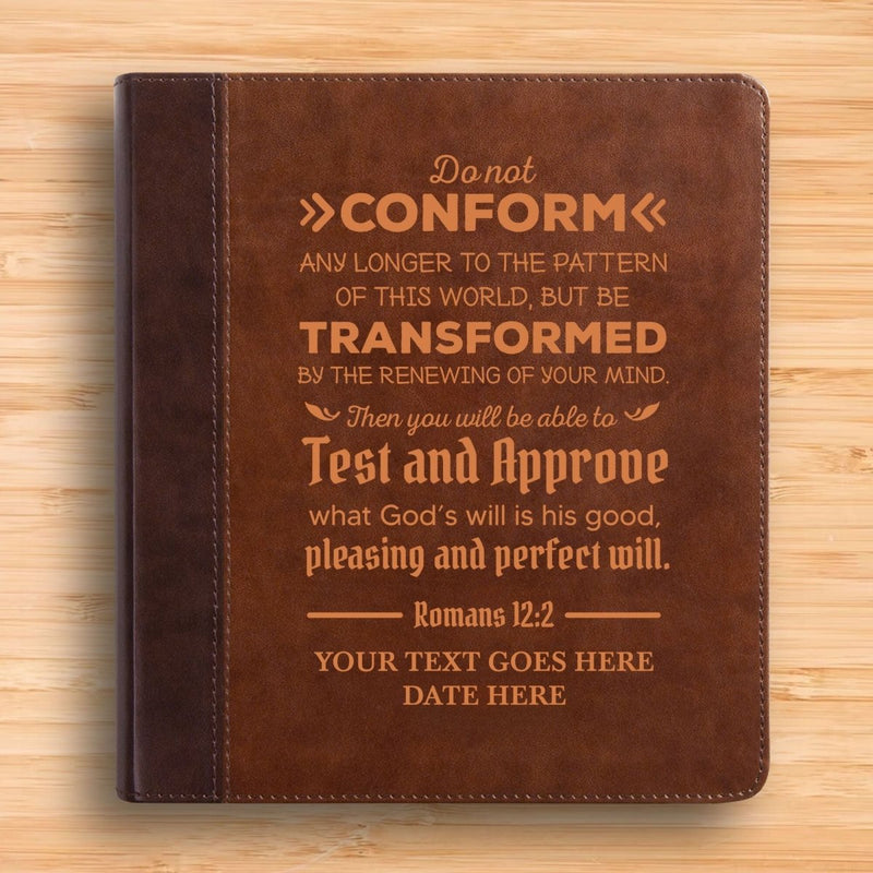 ESV Double Column Faux Leather Classic Study Bible  with Full Cover Romans 12:2 Verse For Good and Name Gift for Christian & Religious Celebrations Small Print | Shepherds Shelf