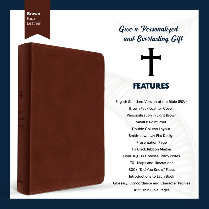 ESV Brown Standard Size Holy Bible Small Print