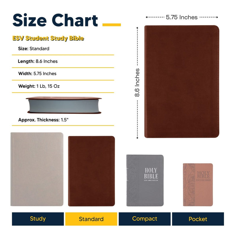 ESV Brown Standard Size Holy Bible Small Print