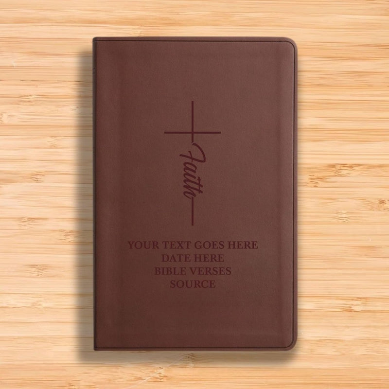 ESV Brown Standard Size Holy Bible Large Print | Faith Cross