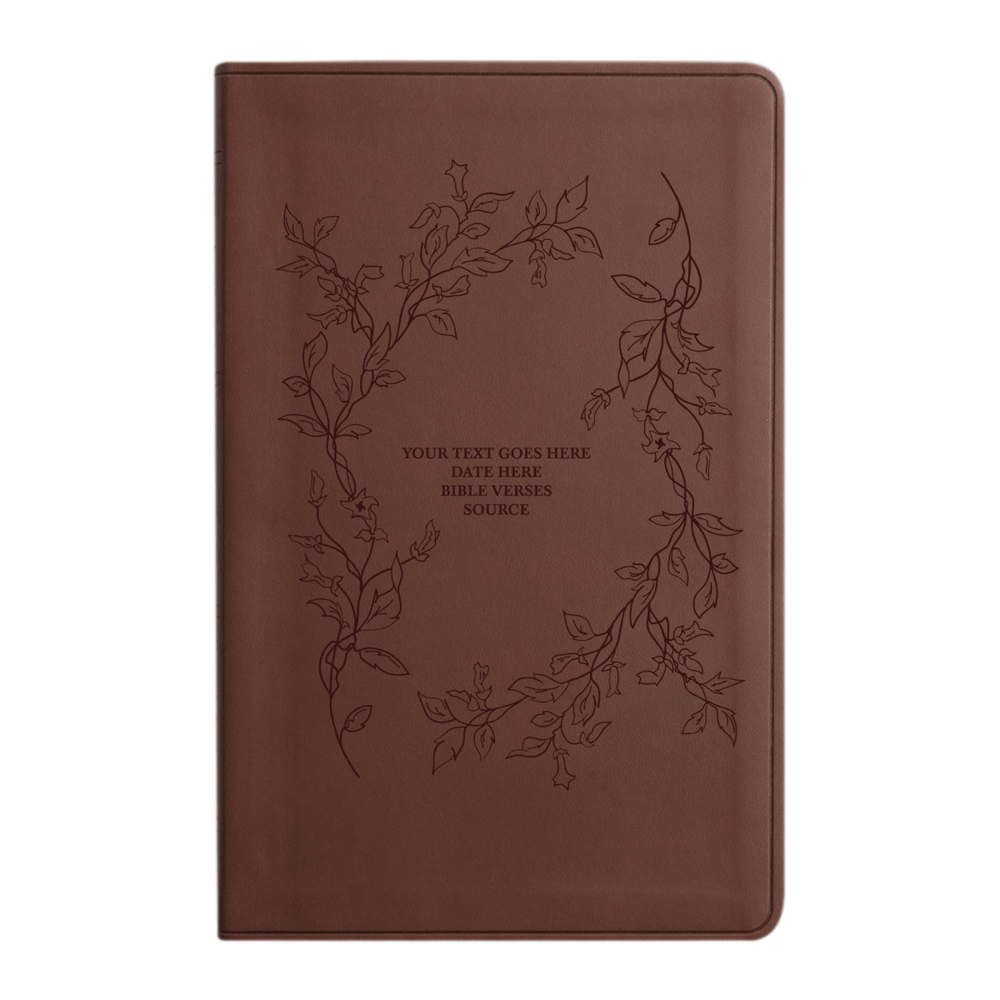 ESV Brown Standard Size Holy Bible Large Print | Floral Vines