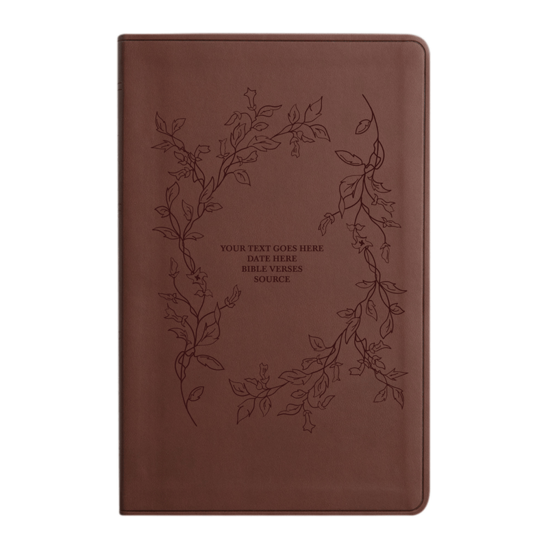ESV Brown Standard Size Holy Bible Large Print | Floral Vines