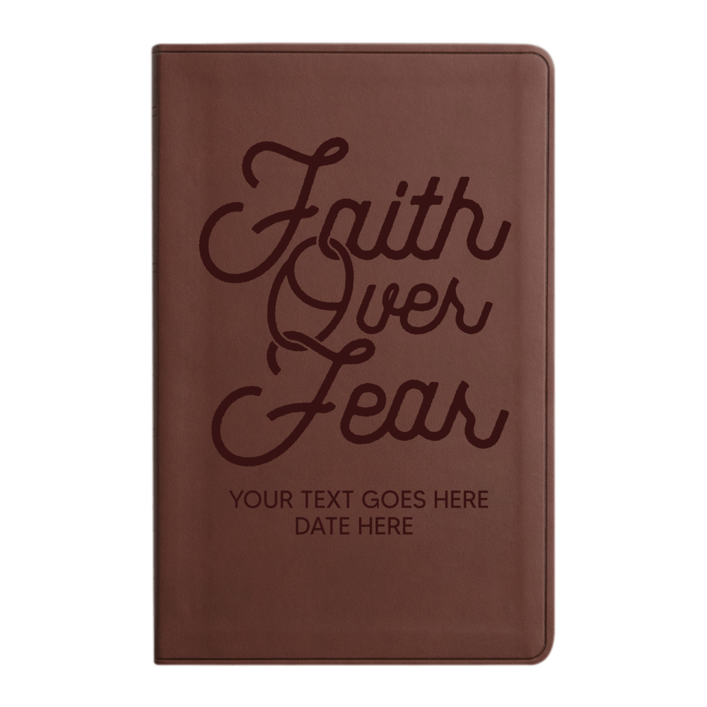 ESV Brown Standard Size Holy Bible Large Print | Faith over Fear