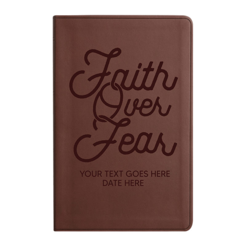 ESV Brown Standard Size Holy Bible Large Print | Faith over Fear