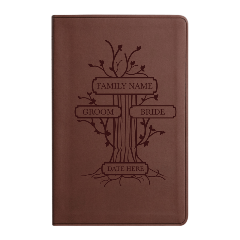 ESV Brown Standard Size Holy Bible Large Print | Family Tree