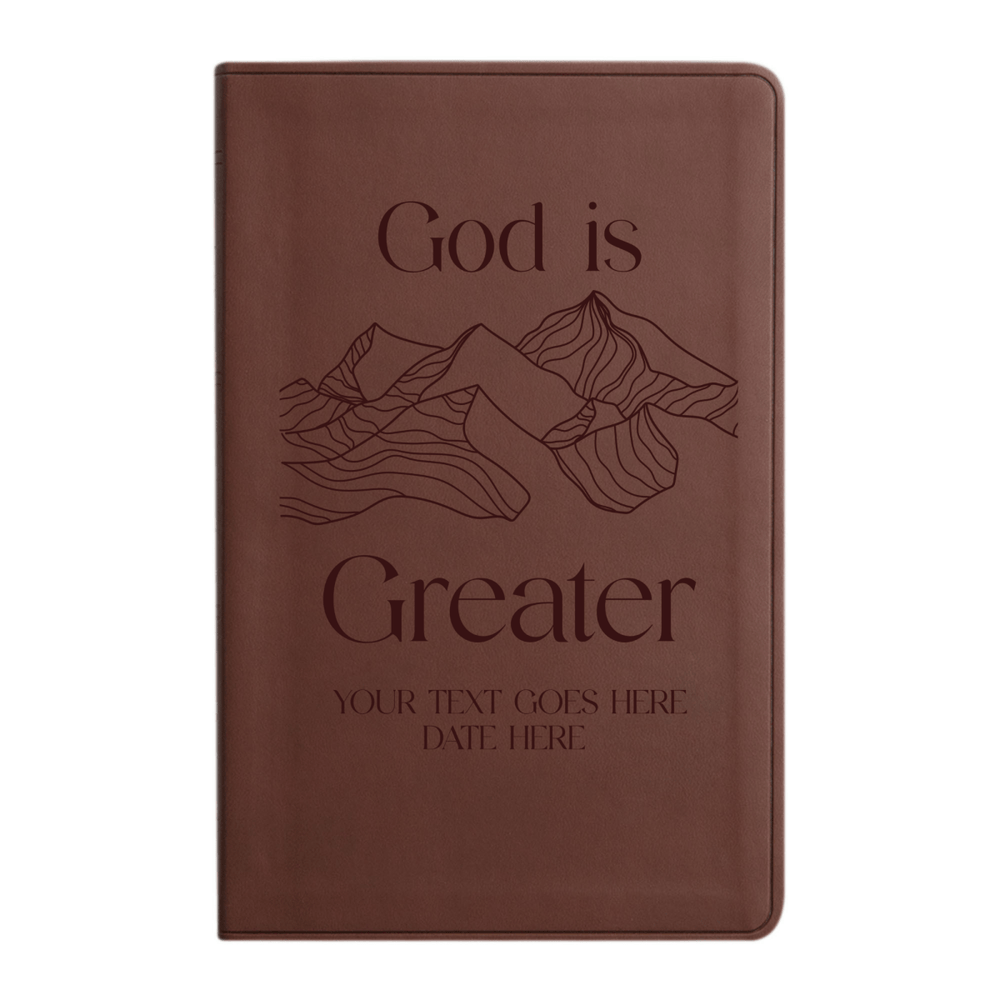ESV Brown Standard Size Holy Bible Large Print | God is Greater