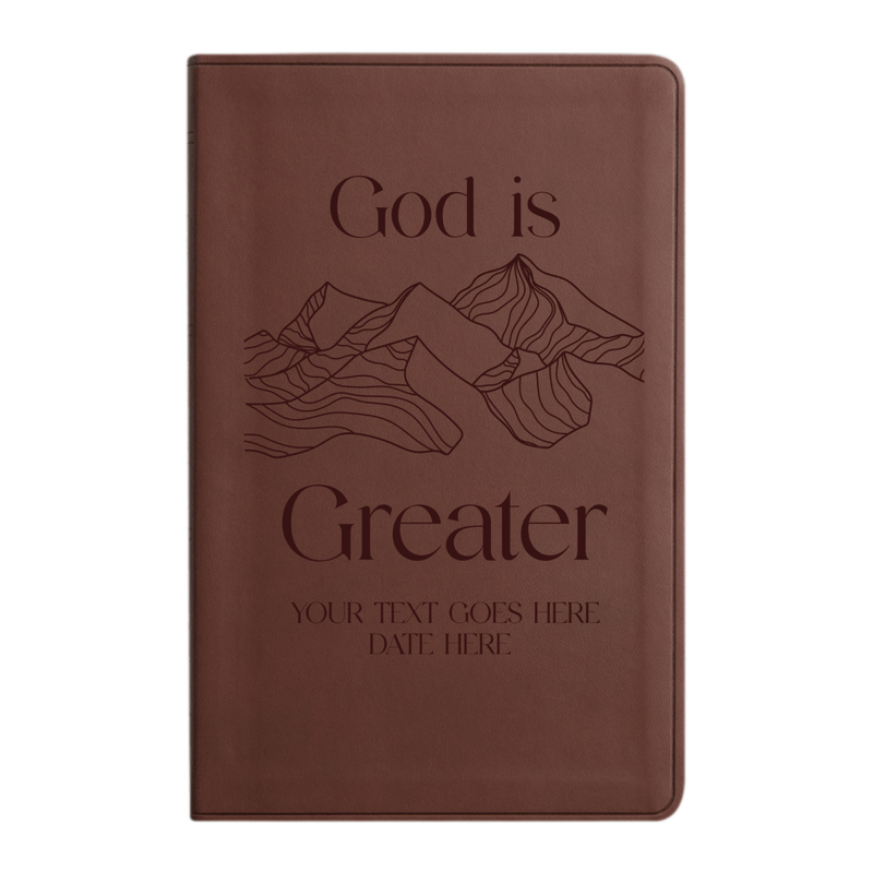 ESV Brown Standard Size Holy Bible Large Print | God is Greater