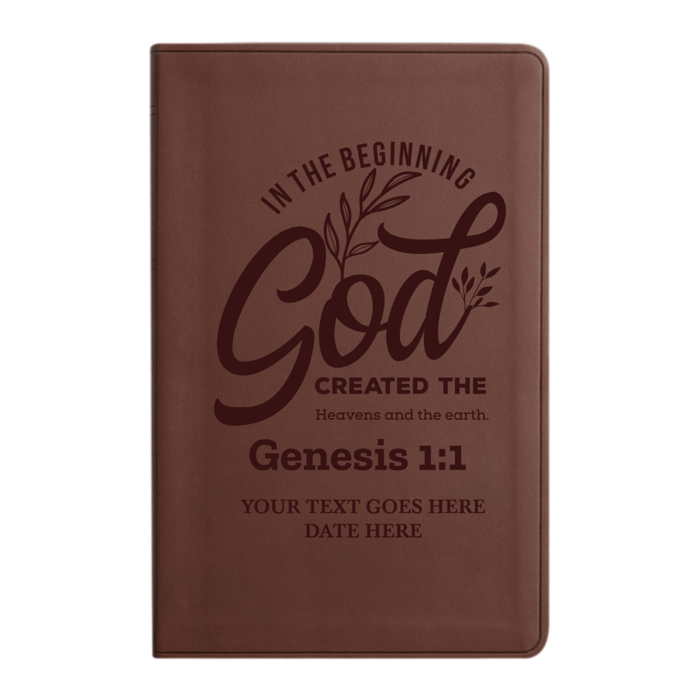 ESV Brown Standard Size Holy Bible Large Print | Genesis 1:1
