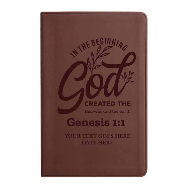 ESV Brown Standard Size Holy Bible Large Print | Genesis 1:1