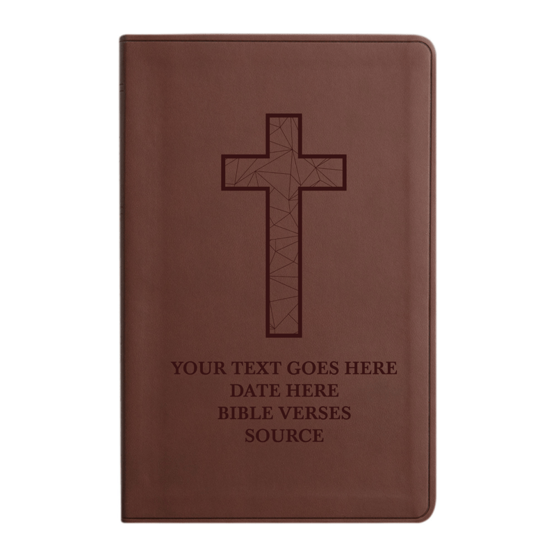 ESV Brown Standard Size Holy Bible Large Print | Geometric Cross