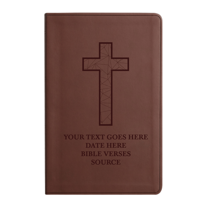 ESV Brown Standard Size Holy Bible Large Print | Geometric Cross