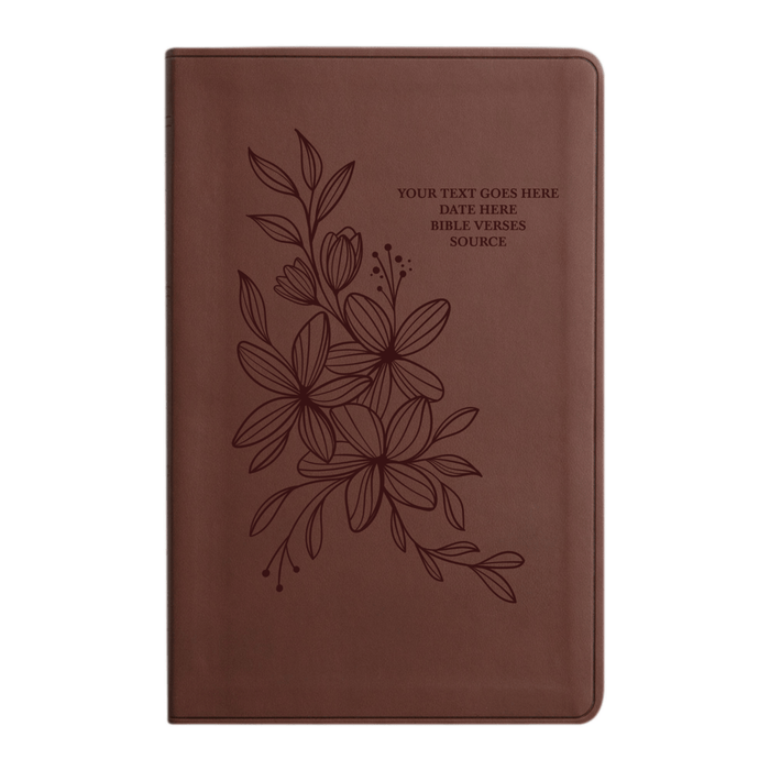 ESV Brown Standard Size Holy Bible Large Print | Floral Collection 1
