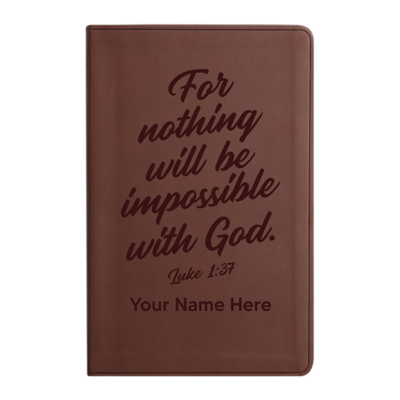ESV Brown Standard Size Holy Bible Large Print | Luke 1:37