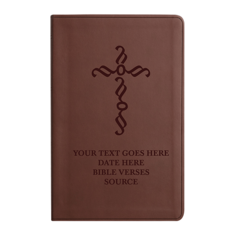 ESV Brown Standard Size Holy Bible Large Print | Pen Stroke Cross