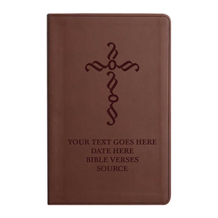 ESV Brown Standard Size Holy Bible Large Print | Pen Stroke Cross