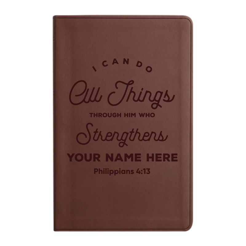 ESV Brown Standard Size Holy Bible Large Print | 4:13 Scripture