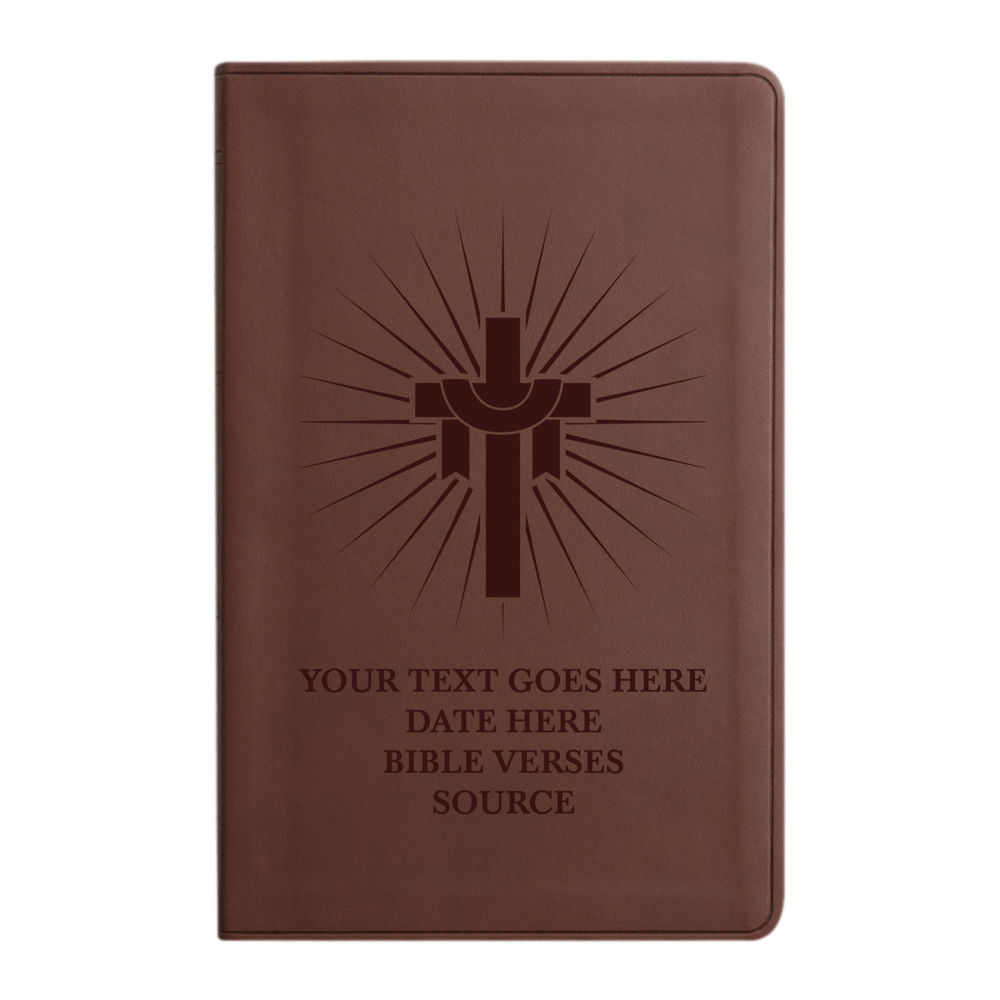 ESV Brown Standard Size Holy Bible Large Print | Sun Rays Cross