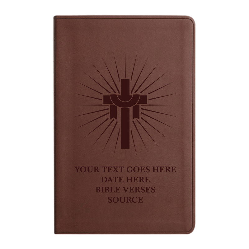 ESV Brown Standard Size Holy Bible Large Print | Sun Rays Cross