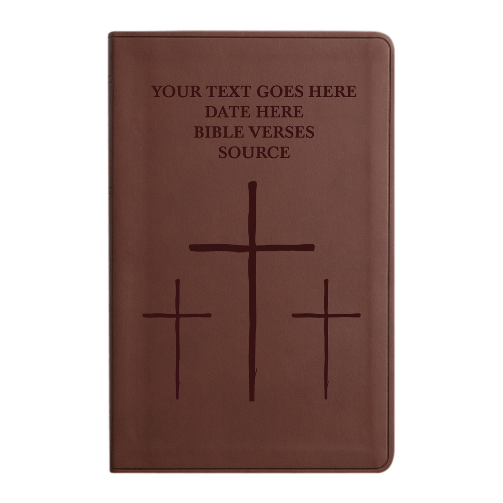 ESV Brown Standard Size Holy Bible Large Print | The Three crosses