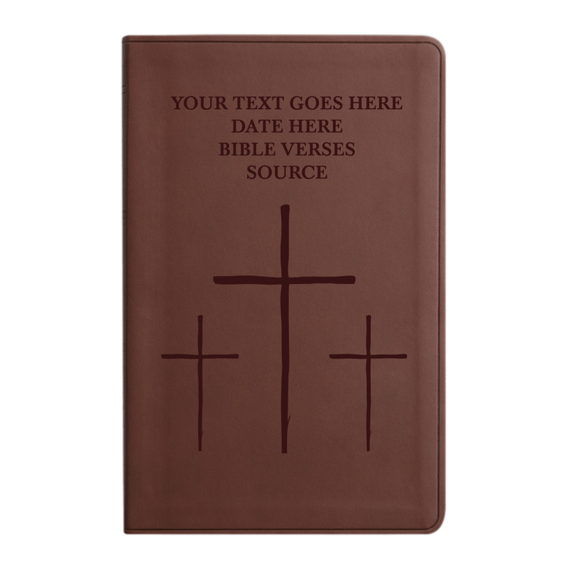 ESV Brown Standard Size Holy Bible Large Print | The Three crosses