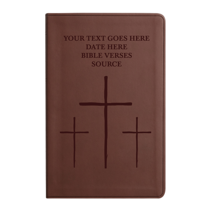 ESV Brown Standard Size Holy Bible Large Print | The Three crosses