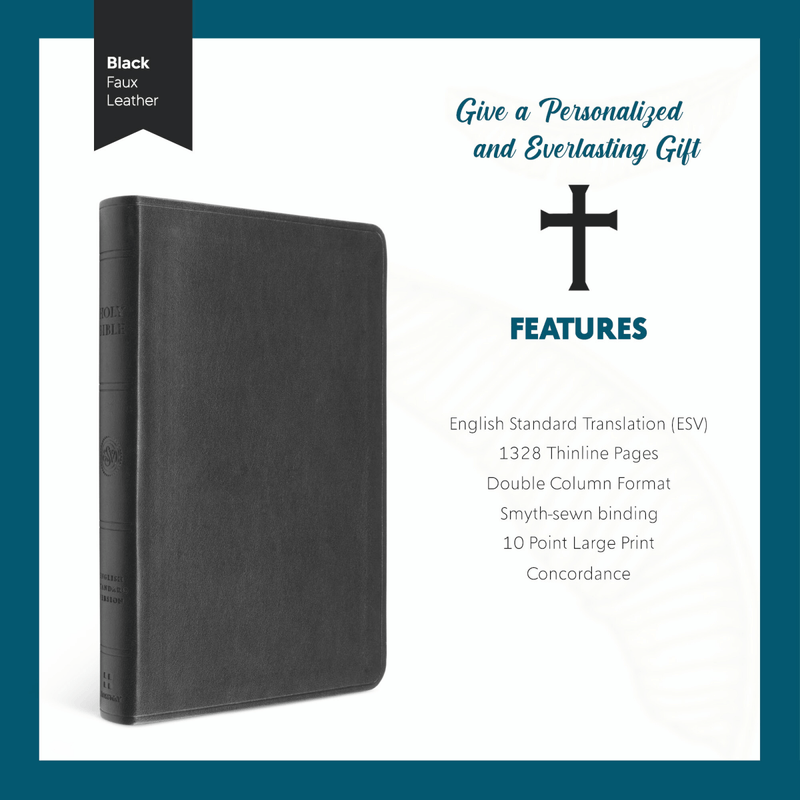 ESV Black Standard Size Portable Edition Holy Bible Large Print